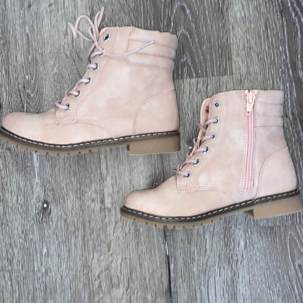 Children place boots